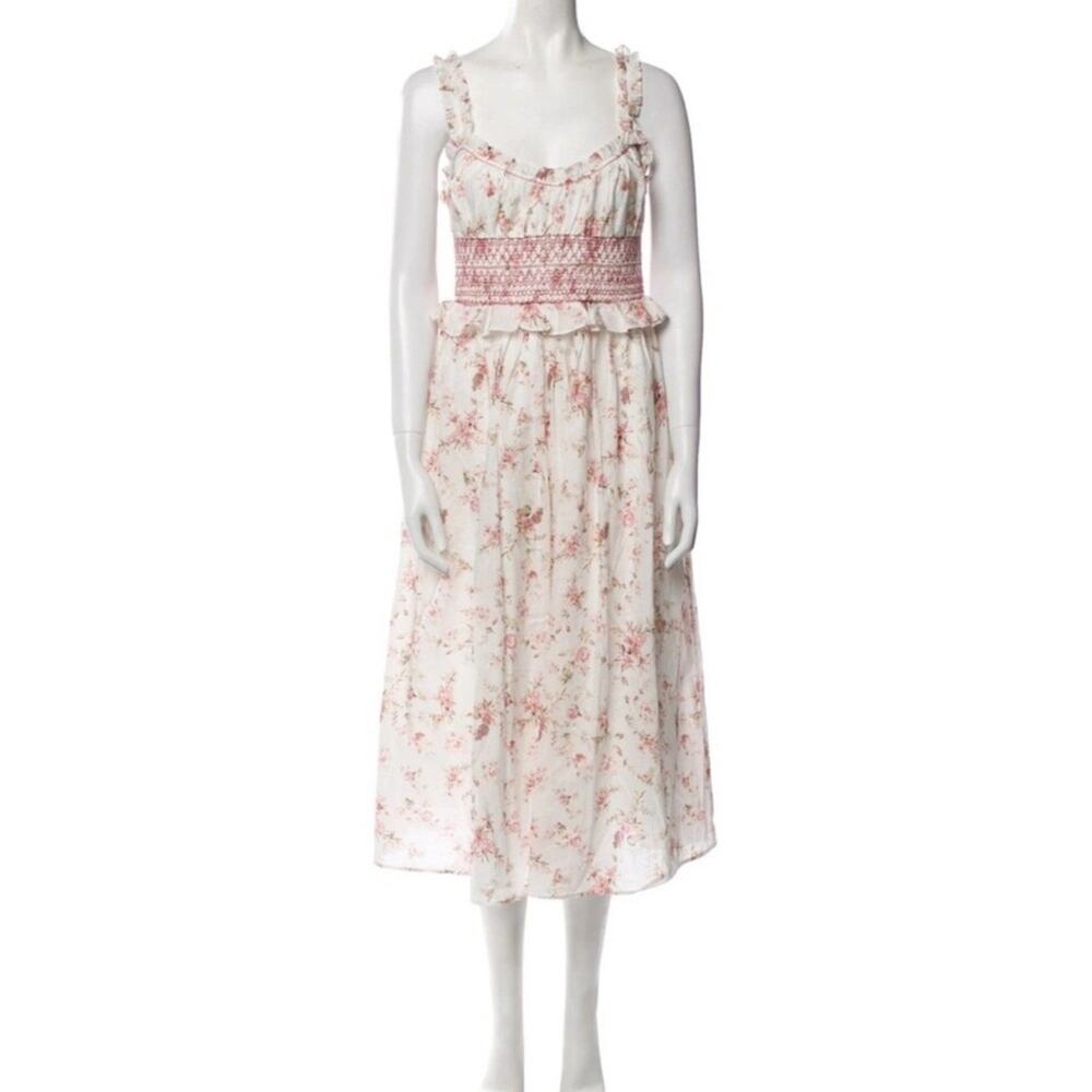 Christian Lacroix Peasant Floral Print Midi Length Dress Size Small NWOT
